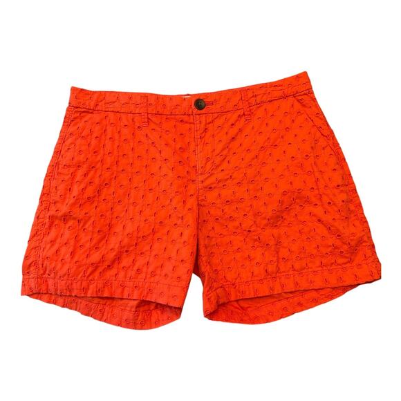 Old Navy Eighlhet Women’s Orange Chino Shorts Size 4 Casual Summer Cotton - Picture 1 of 8